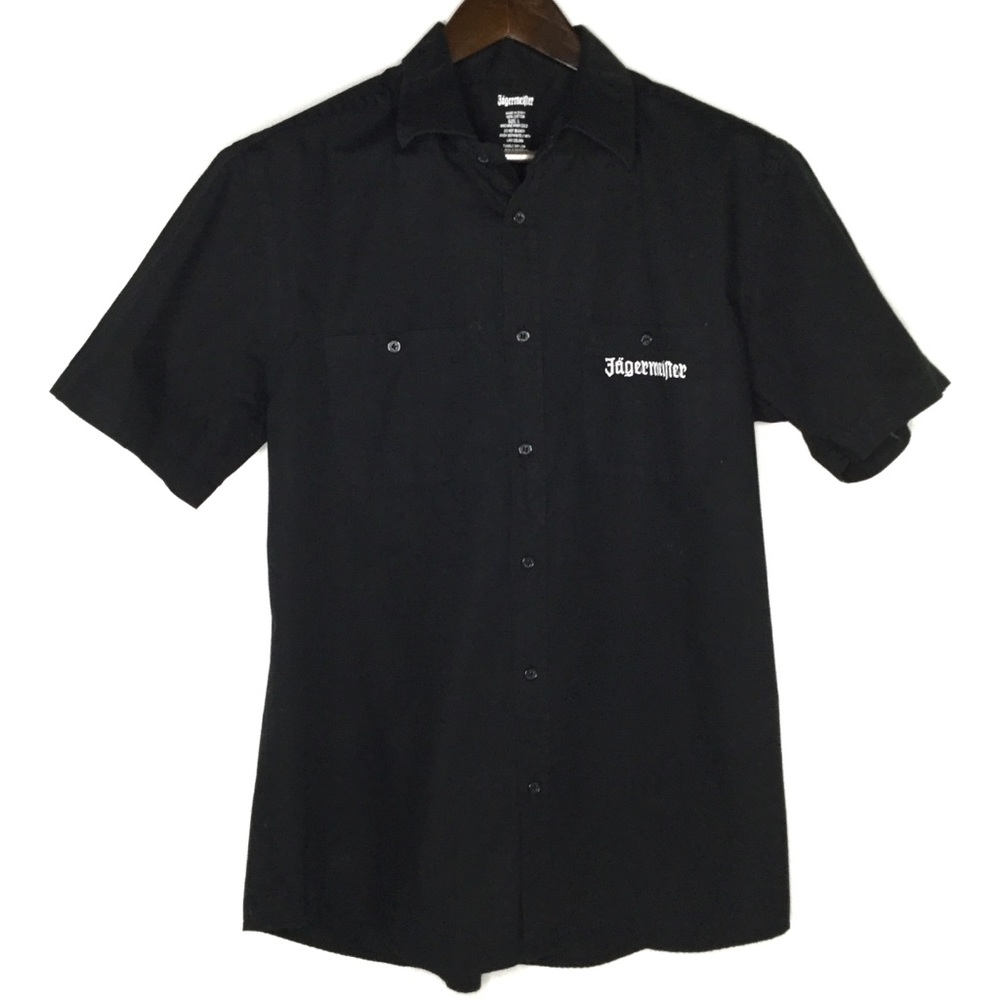 Jagermeister Mens Short Sleeve Button Down Shirt L